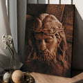 Jesus Crown Of Thorns Wooden Background Canvas Posters - Christian Wall Posters - Religious Wall Decor