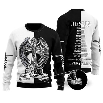 FUNSTUFFPRINT Jesus Easter Ugly Christmas Sweater For Men & Women – Gifts For Christians Ugly Sweater
