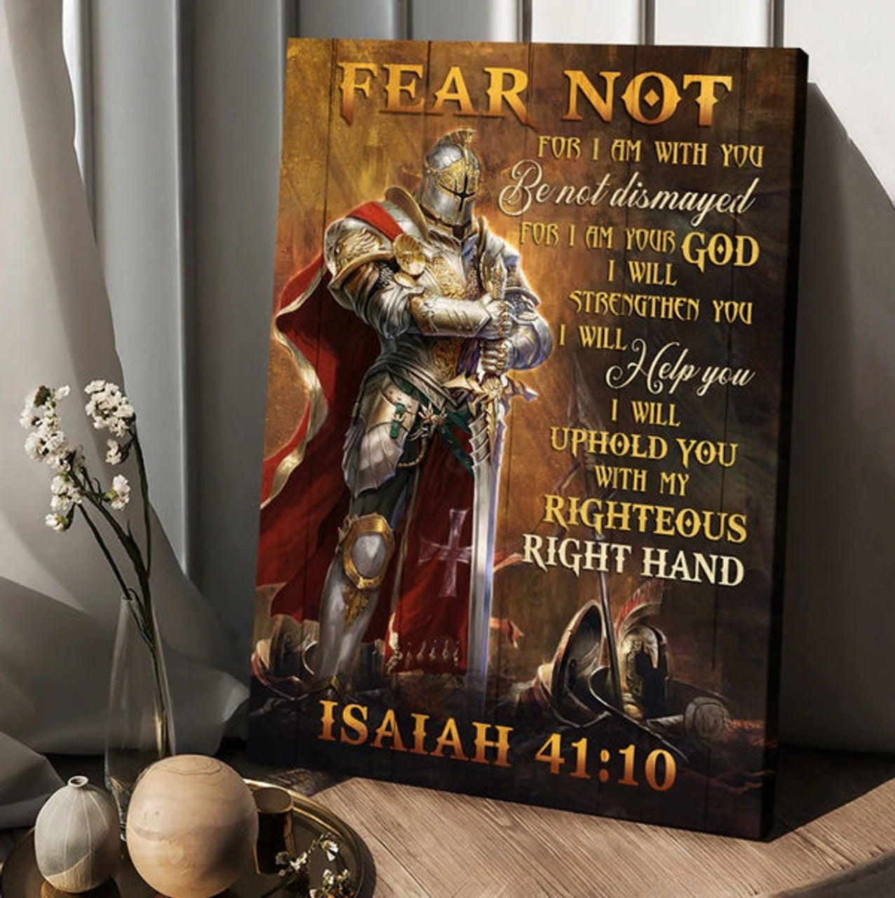 Jesus Fear Not For I Am With You Canvas - Warrior Drawing Canvas Posters - Christian Wall Posters - Religious Wall Decor