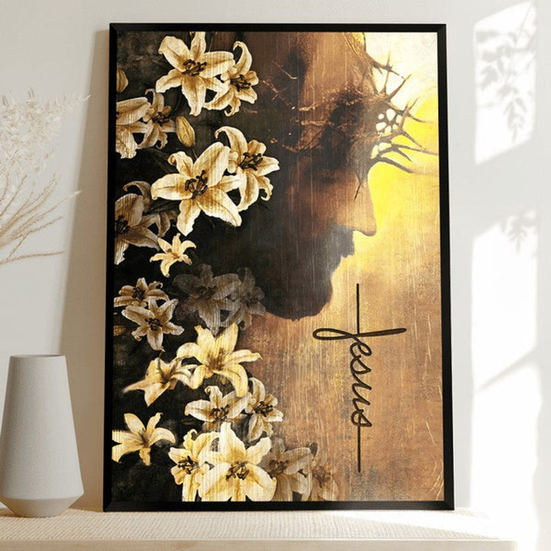 Jesus Flower Of Faith Canvas Posters - Christian Wall Posters - Religious Wall Decor