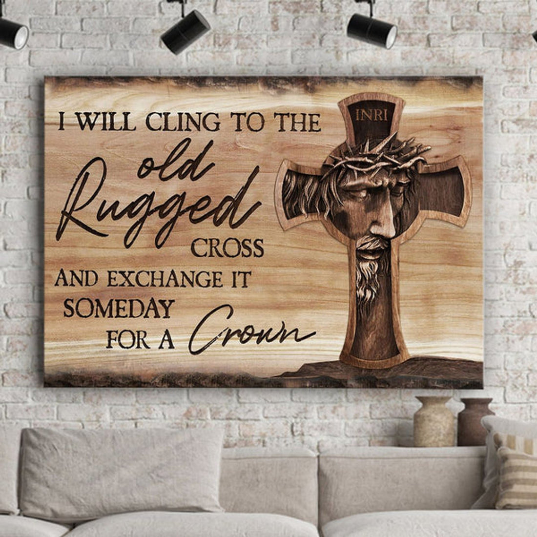 Jesus I Will Cling To The Old Rugged Cross Canvas Wall Art - Jesus Canvas Pictures - Christian Wall Posters