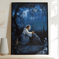 Jesus In The Blue Dark Canvas Posters - Christian Wall Posters - Religious Wall Decor