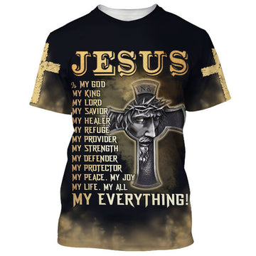 FUNSTUFFPRINT Jesus Is My God My King My Lord 3D T-Shirts - Christian Shirts For Men&Women 3D T-shirt