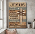 Jesus Is My God My King My Lord Canvas - Cross Butterfly Canvas Posters - Christian Wall Posters - Religious Wall Decor