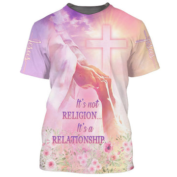 FUNSTUFFPRINT Jesus It's Not Religion It's A Relationship 3D All Over Printed Shirt for Men and Women
3D T-shirt