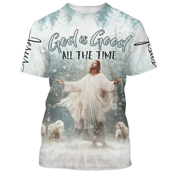 FUNSTUFFPRINT Jesus Is My Savior Shirts - Jesus With His Arms Open 3D All Over Printed Shirt for Men and Women 3D T-shirt
