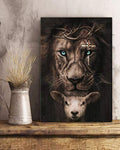 Jesus Lion And Sheep Faith 1 Canvas Posters - Christian Wall Posters - Religious Wall Decor