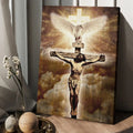Jesus On The Cross Painting Pretty Dove Cross Canvas Wall Art - Christian Wall Posters - Religious Wall Decor