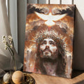 Jesus Painting The Dove Of Peace Heaven's Light The Beautiful Sky Canvas Wall Art - Christian Wall Posters - Religious Wall Decor