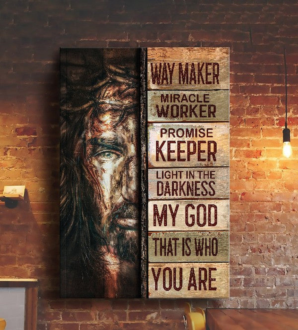 Jesus Painting Way Maker Miracle Worker Canvas Wall Art - Christian Wall Posters - Religious Wall Decor