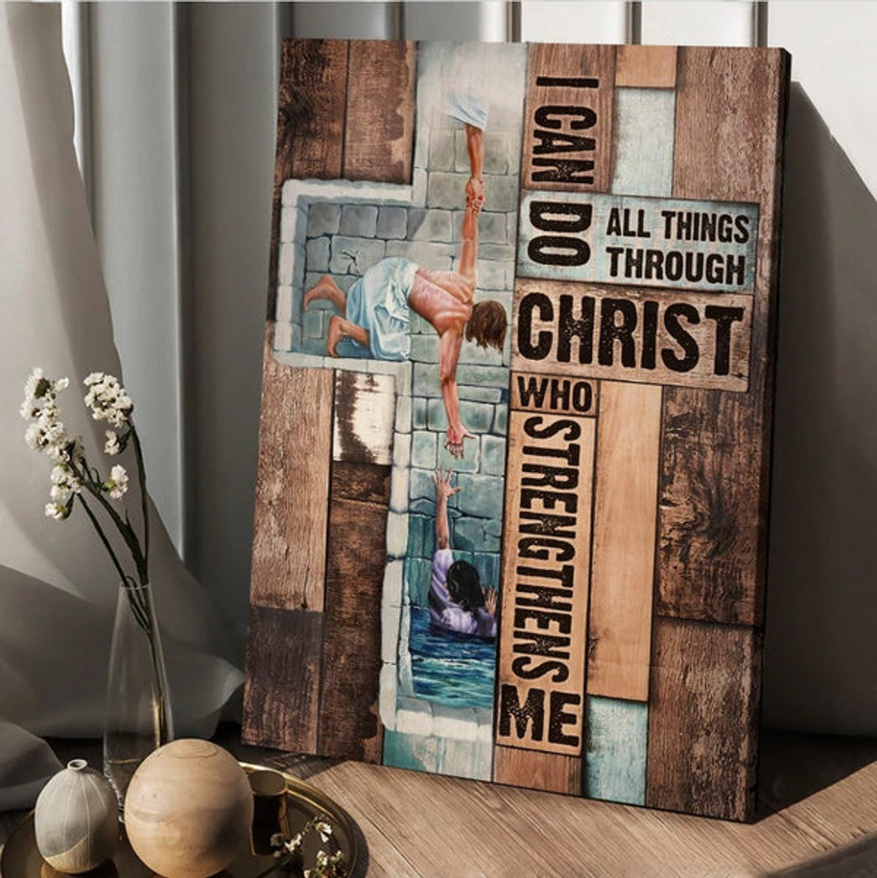 Jesus, Take My Hand, I Can Do All Things Canvas Wall Art - Christian Wall Posters - Religious Wall Decor