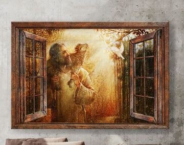 Jesus The Lamb And The Dove Canvas Wall Art - Jesus Canvas Pictures - Christian Wall Posters