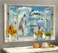 Jesus Walking On Water Come Walk With Me Canvas Wall Art - Jesus Canvas Pictures - Christian Wall Posters