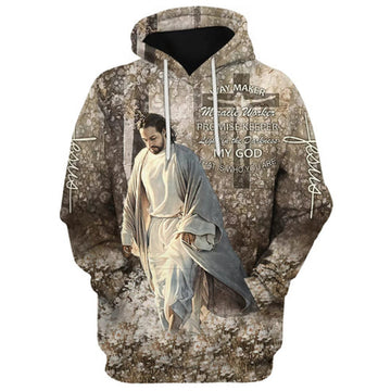 FUNSTUFFPRINT 3D Jesus Walking Through The Fields 3D Hoodie and Zip Hoodie