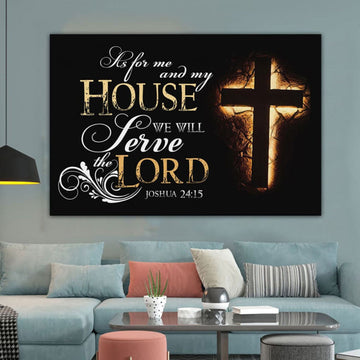 Joshua 2415 Canvas Wall Art - Bible Verse Wall Art Canvas Print - Religious Wall Decor