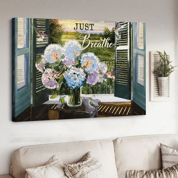 Just Breathe, Poster Decor, Hummingbird Poster, Window Decor Poster and Canvas