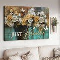 Just Breathe, Wall Decor, Butterfly Flower Poster and Canvas