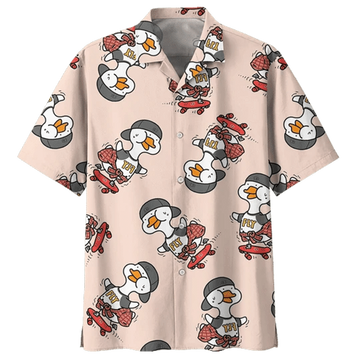 Kawaii Duck Background Design Hawaiian Shirt