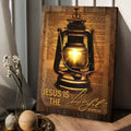 Kerosene Lamp Light Cross Jesus Is The Light Canvas Wall Art - Christian Wall Posters - Religious Wall Decor