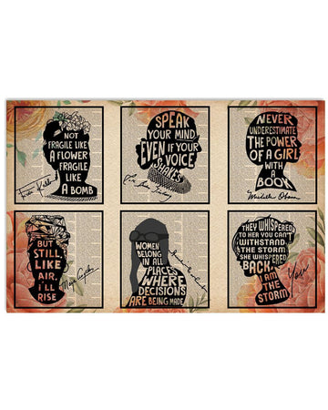 Ketanji Brown Jackson, Ruth Bader Ginsburg, Michelle Obama, Feminist Poster, Not Fragile Like A Flower Fragile Like A Bomb Poster and Canvas