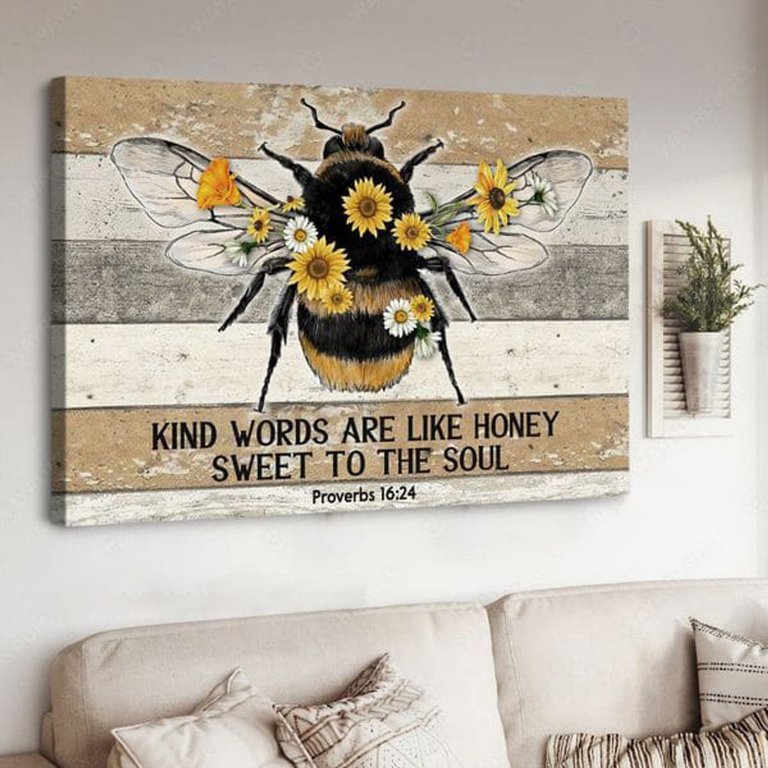 Kind Words Are Like Honey Sweet To The Soul, Bee Poster Poster and Canvas