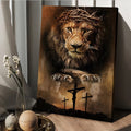 King Of Kings Lord Of Lords Lion Crown Of Thorn Canvas Wall Art - Christian Wall Posters - Religious Wall Decor