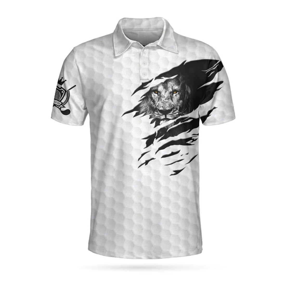 King Of Swings Lion Golfing Polo Shirt, Black And White Lion King Sketching Polo Shirt, Best Golf Shirt For Men
