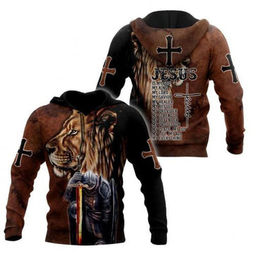 FUNSTUFFPRINT Christian 3D Hoodie Knight Of God Jesus Is God 3D Hoodie and Zip Hoodie