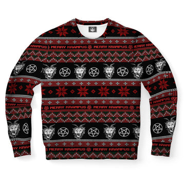 FUNSTUFFPRINT Krampus Merry Hexmas Pattern Ugly Christmas Sweater, Christmas Sweater, Ugly Sweater, Funny Xmas Sweaters Ugly Sweater
