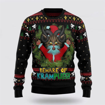 FUNSTUFFPRINT Krampuss Cat Ugly Christmas Sweater For Men And Women, Best Gift For Christmas, Christmas Fashion Winter Ugly Sweater