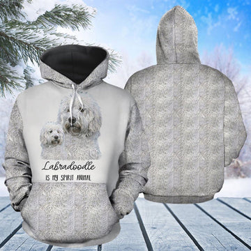 FUNSTUFFPRINT 3D Labradoodle My Spirit Animal All Over 3D Hoodie and Zip Hoodie
