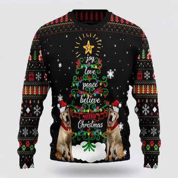 FUNSTUFFPRINT Labrador Christmas Dog Ugly Sweaters 3D - Gifts For Dog Lover Ugly Sweater