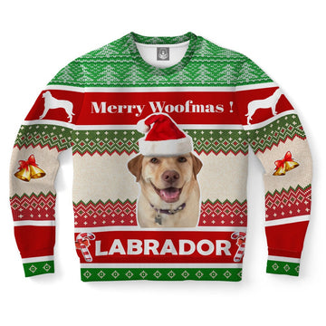 FUNSTUFFPRINT Labrador Retriever Dog Ugly Christmas Sweater, Christmas Sweater, Ugly Sweater, Funny Xmas Sweaters Ugly Sweater