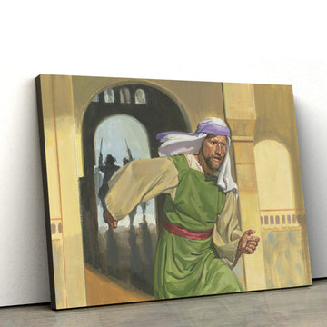 Laman Fleeing Canvas Pictures - Christian Paintings For Home - Religious Canvas Wall Decor