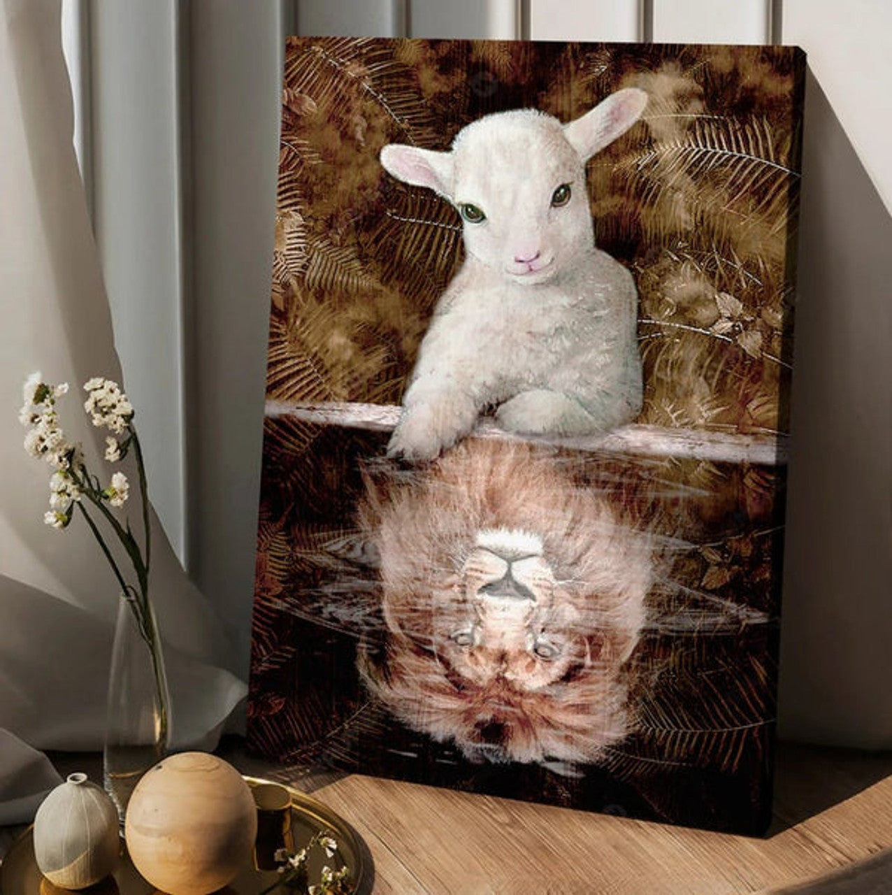 Lamb Lion King Animal Of Jesus Canvas Posters Canvas Wall Art - Christian Wall Posters - Religious Wall Decor