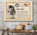 Letter Dear God Canvas Wall Art - Christian Poster - Religious Wall Decor