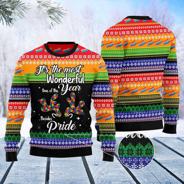 FUNSTUFFPRINT Lgbt Beside Pride Ugly Christmas Sweater, Christmas Sweater, Ugly Sweater, Funny Xmas Sweaters Ugly Sweater