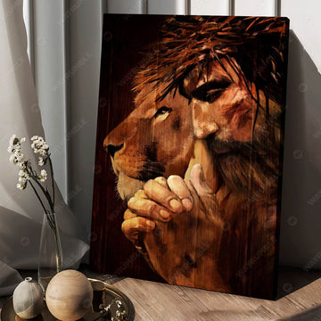 Lion And Jesus, God Poster, Wall Art Decor Poster and Canvas