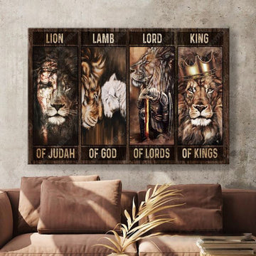 Lion King, Lion Of Judah Lamb Of God Lord Of Lords King Of Kings Poster and Canvas