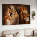 Lion King Of Kings Pray For Healing Jesus Canvas Wall Art - Jesus Canvas Pictures - Christian Wall Posters