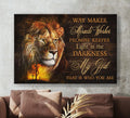 Lion Of Judah Cross Way Maker Miracle Worker Canvas Wall Art - Christian Poster - Religious Wall Decor
