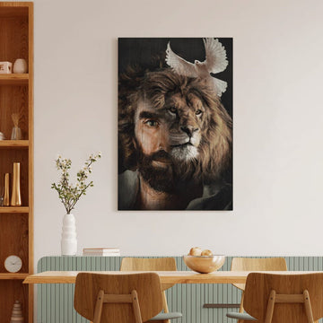 Lion Of Judah Jesus Painting Lion And The Dove Canvas Wall Art - Christian Wall Posters - Religious Wall Decor