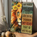 Lion Of Judah Sunflower Wreath Way Maker Miracle Worker Canvas Wall Art - Christian Wall Posters - Religious Wall Decor