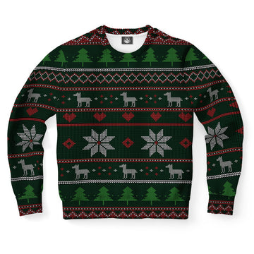 FUNSTUFFPRINT Llama Pattern Ugly Christmas Sweater, Christmas Sweater, Ugly Sweater, Funny Xmas Sweaters Ugly Sweater