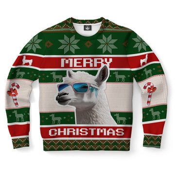 FUNSTUFFPRINT Llama Ugly Christmas Sweater, Christmas Sweater, Ugly Sweater, Funny Xmas Sweaters Ugly Sweater