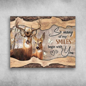 Love Poster, Deer Couple, So Many Of My Smiles, Begin With You Poster and Canvas