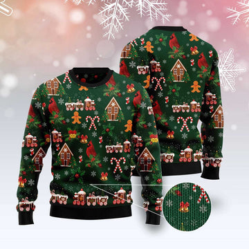 FUNSTUFFPRINT Love Cardinal Ugly Christmas Sweater, Christmas Sweater, Ugly Sweater, Funny Xmas Sweaters Ugly Sweater