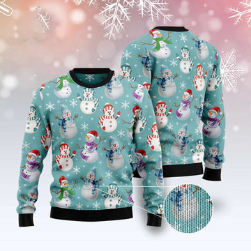 FUNSTUFFPRINT Love Snowman Ugly Christmas Sweater, Christmas Sweater, Ugly Sweater, Funny Xmas Sweaters Ugly Sweater