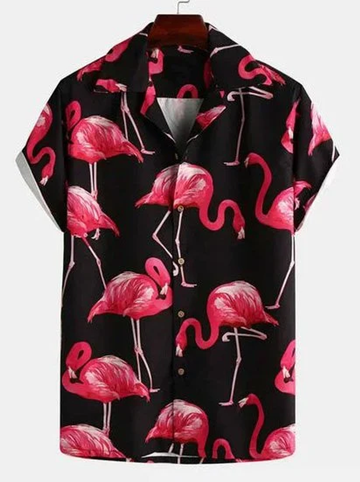 Mens Summer Flamingo Hawaiian Shirt, Summer gift for Men and women