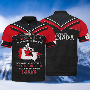FUNSTUFFPRINT Pride of Canadians Design Polo Shirt Size S-5XL